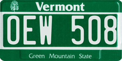 VT license plate OEW508