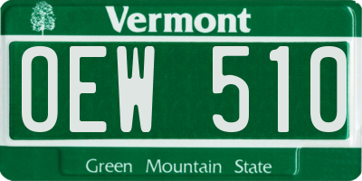VT license plate OEW510