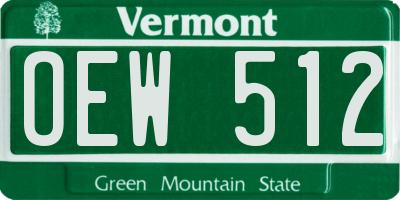 VT license plate OEW512