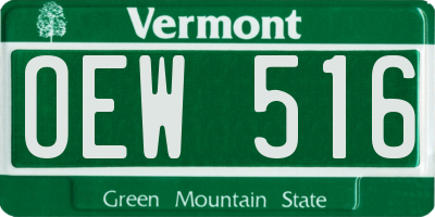 VT license plate OEW516