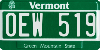 VT license plate OEW519