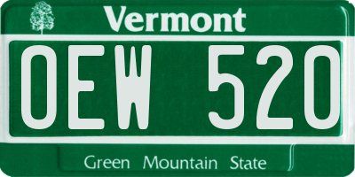 VT license plate OEW520