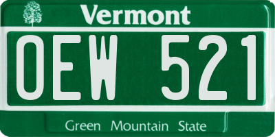 VT license plate OEW521