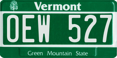 VT license plate OEW527
