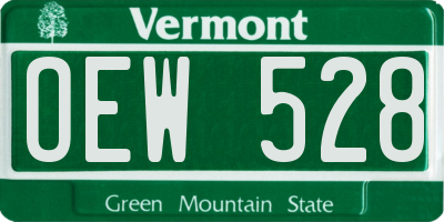 VT license plate OEW528