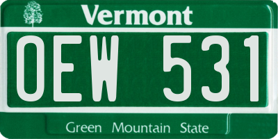 VT license plate OEW531