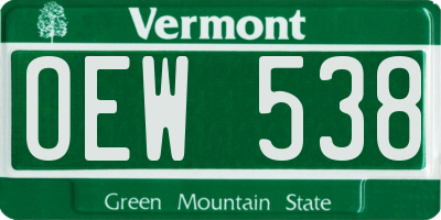 VT license plate OEW538