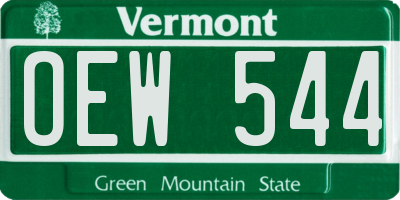 VT license plate OEW544