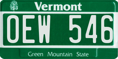 VT license plate OEW546