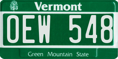 VT license plate OEW548