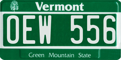 VT license plate OEW556