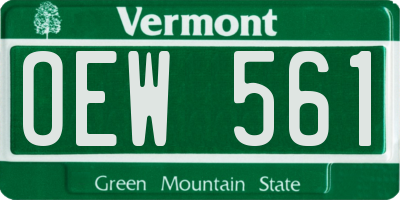 VT license plate OEW561