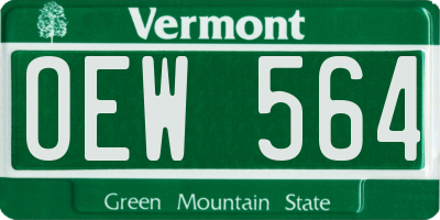 VT license plate OEW564