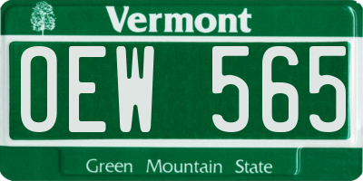 VT license plate OEW565