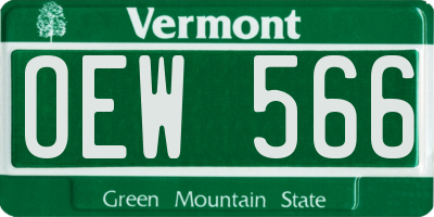 VT license plate OEW566