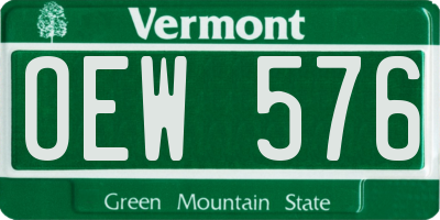 VT license plate OEW576