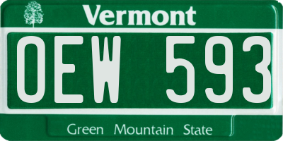 VT license plate OEW593