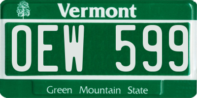 VT license plate OEW599