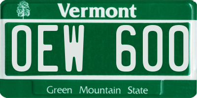 VT license plate OEW600