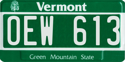 VT license plate OEW613