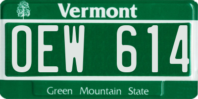 VT license plate OEW614