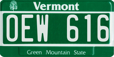 VT license plate OEW616