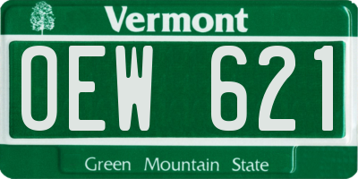VT license plate OEW621