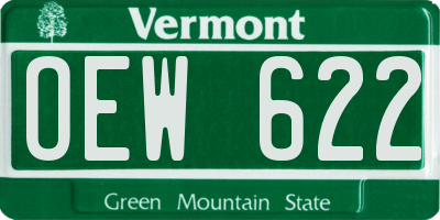 VT license plate OEW622
