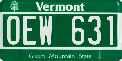 VT license plate OEW631