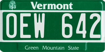 VT license plate OEW642