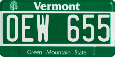 VT license plate OEW655