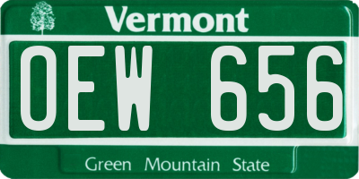 VT license plate OEW656