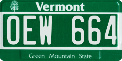 VT license plate OEW664