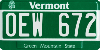 VT license plate OEW672