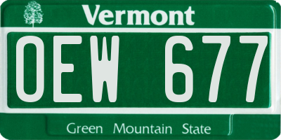 VT license plate OEW677
