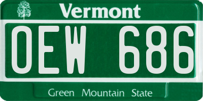 VT license plate OEW686