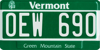 VT license plate OEW690