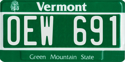 VT license plate OEW691