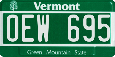 VT license plate OEW695