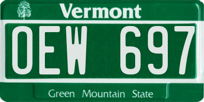 VT license plate OEW697