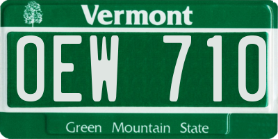 VT license plate OEW710