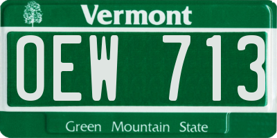 VT license plate OEW713