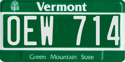VT license plate OEW714