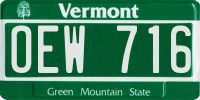 VT license plate OEW716