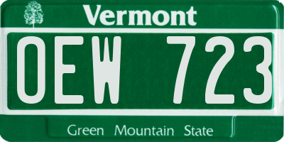 VT license plate OEW723