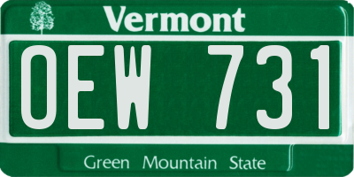 VT license plate OEW731
