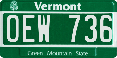 VT license plate OEW736