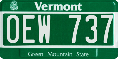 VT license plate OEW737