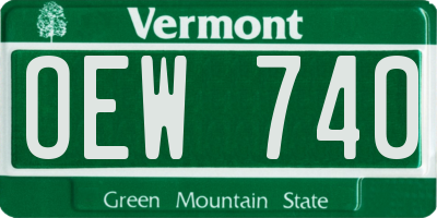 VT license plate OEW740