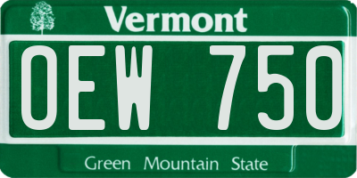 VT license plate OEW750